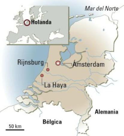 Mapa de Holanda.