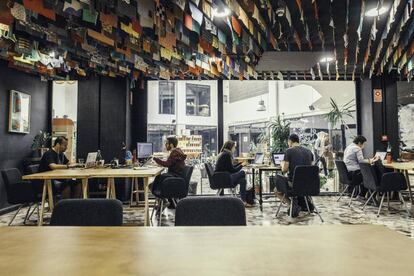 Uno de los espacios de coworking de la compañia Impact Hub en Madrid