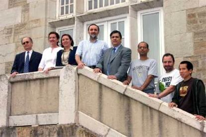 De izquierda a derecha, F. López Crespo, M. L. Arranz, A. Fuster, I. Luengo, J. Montes, A. Menezes, I. Spandilhski y Phong Nguyen, en la UIMP.
ALBERTO SAINZ