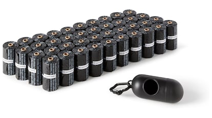 Bolsas para excrementos de perros y dispensador.