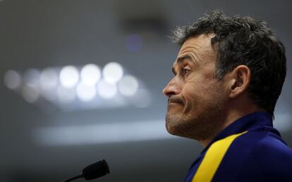 Luis Enrique, en la conferencia de prensa ofrecida en Sant Joan Desp&iacute;.