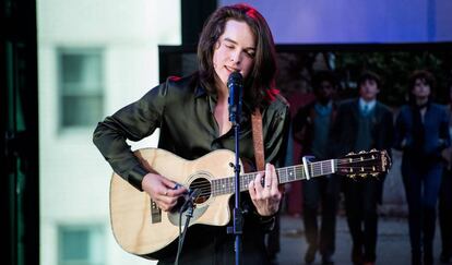 El actor Ferdia Walsh-Peelo presentando 'Sing Street' en Nueva York, en abril de 2016.