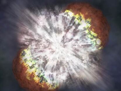 Ilustración realizada por la NASA de la supernova SN 2006gy