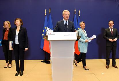 El ministro francés de Economía, Bruno Le Maire, durante la presentación del plan.