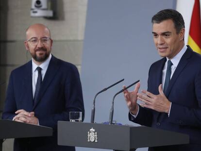 Pedro Sanchez comparece junto a Charles Michel, el pasado 14 de noviembre en La Moncloa.