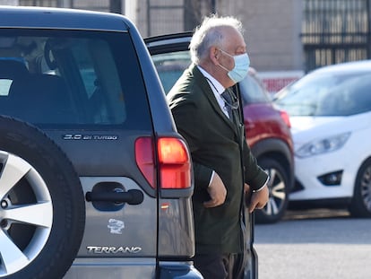 Eugenio Pino, máximo responsable de la Policía con Mariano Rajoy, llegaba el 4 de abril a la Audiencia Nacional, en San Fernando de Henares (Madrid).