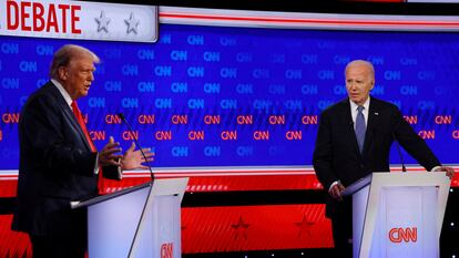 Donald Trump y Joe Biden, durante el primer debate presidencial el pasado 27 de junio.