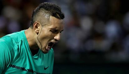Kyrgios, durante un partido reciente en Miami.