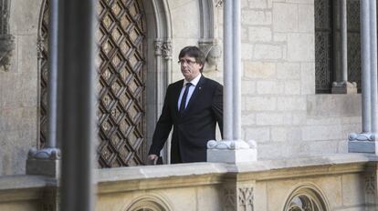 El presidente de la Generalitat de Cataluña, Carles Puigdemont, este jueves.