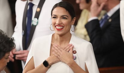 Alexandria Ocasio-Cortez em 5 de fevereiro na Câmara de Representantes.