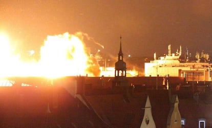 La detonación controlada de una bomba de la II Guerra Mundial en Múnich.