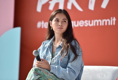 Xiye Bastida en una conferencia en Los Ángeles, California.