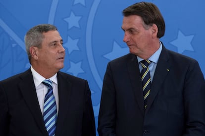 Walter Braga Netto y Jair Bolsonaro durante un evento en Brasilia, en febrero de 2020.