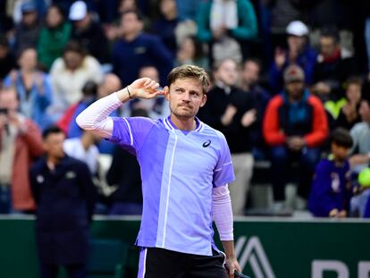 Goffin se encara con la grada tras vencer el martes a Mpetshi Perricard.