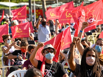 Participantes en la fiesta anual del Partido Comunista de Portugal, el pasado septiembre en Amora.