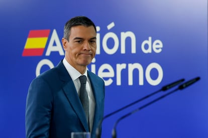 Pedro Sánchez, este martes en La Moncloa.