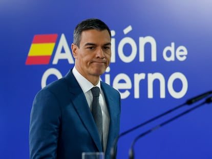 Pedro Sánchez, este martes en La Moncloa.