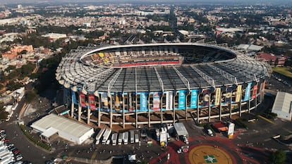 Vista aérea del Estadio Azteca, en Ciudad de México.