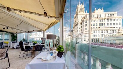 Terraza de Picalagartos en la Gran Vía madrileña.