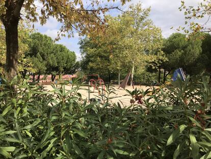La zona infantil en la que se produjo el asesinato, en el parque Tierno Galván de Madrid