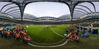 A Arena da Baixada, antes do jogo Arg&eacute;lia x R&uacute;ssia. 