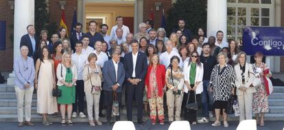 Pedro Sánchez en el acto de apertura del curso político este lunes en el Palacio de la Moncloa.