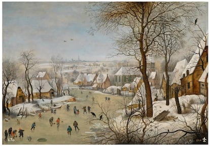 'Paisaje nevado con patinadores y trampa para pájaros', de Pieter Brueghel el joven.