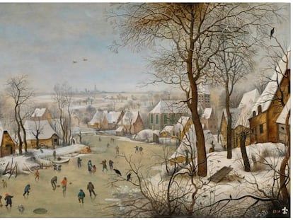 'Paisaje nevado con patinadores y trampa para pájaros', de Pieter Brueghel el joven.