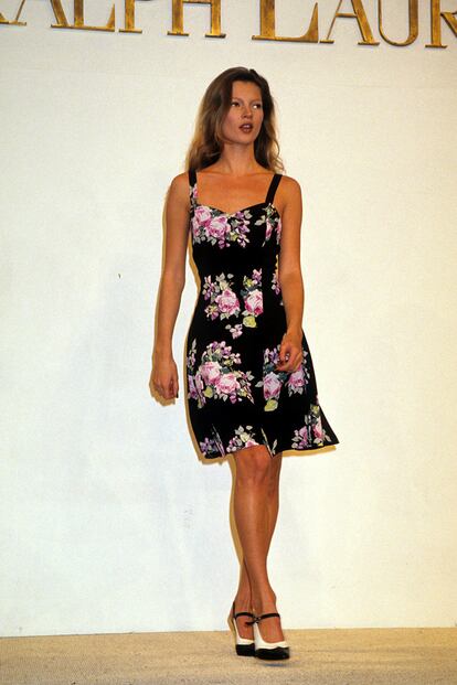 Kate Moss debutó en 1993 en el desfile de Ralph Lauren celebrado en Londres.