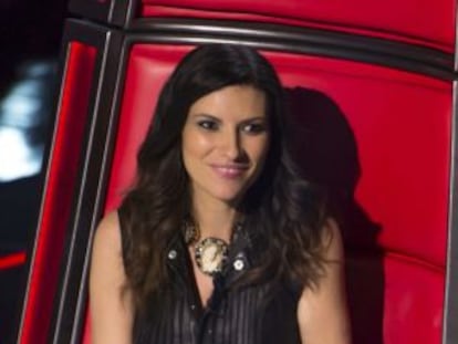 Laura Pausini en su sillón de 'coach' de 'La voz'