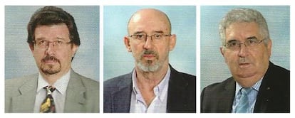 De izquierda a derecha, Andrés Díez, Juan Jose de Cossío y Eustaquio Iglesias.