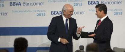 Francisco Gonz&aacute;lez, presidente del BBVA, y Enrique Pena Nieto, presidente de M&eacute;xico. &nbsp;