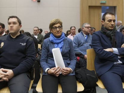 La exalcaldesa de La Muela María Victoria Pinilla en el juicio que se sigue contra ella por corrupción urbanística, en enero 2016.