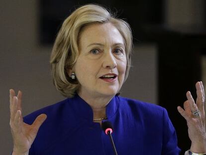 A ex-secret&aacute;ria de Estado, Hillary Clinton, em julho.