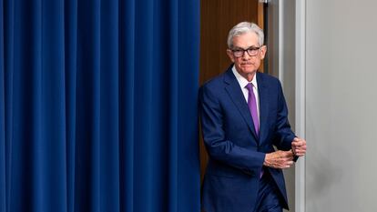 Jerome Powell, durante la rueda de prensa de este miércoles.