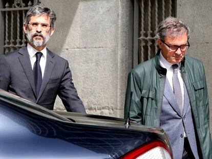 Jordi Pujol Ferrusola a su llegada para declarar en la Audiencia Nacional.