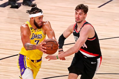 Mario Hezonja en un Lakers-Portland, en agosto de 2020