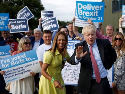 Boris Johnson, durante un acto de la campaña por el liderazgo conservador el jueves en Maidstone.