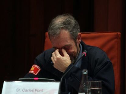 Carles Font Gili, Delta 0, durante su intervención en la Comisión de Investigación en el Parlament.