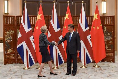 Xi Jinping y Theresa May en la cumbre del G20 en Hangzhou (China).