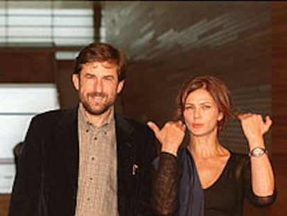 Nanni Moretti, junto a la actriz Laura Morante, en San Sebastián.