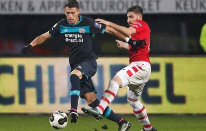 Moreno durante un partido de la Eredivisie