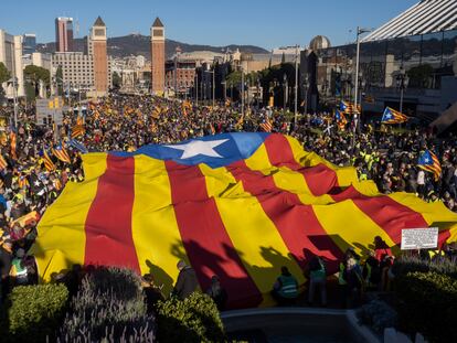 Manifestación independentista, en motivo de la cumbre hispano-francesa, el pasado jueves.