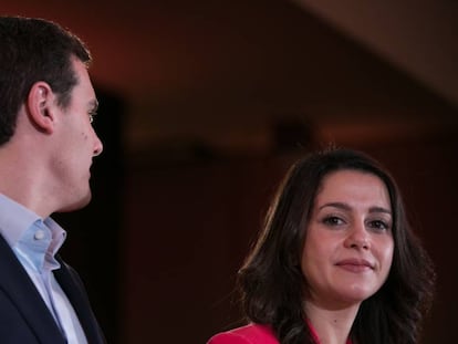 Albert Rivera e In&eacute;s Arrimadas tras el 21D.