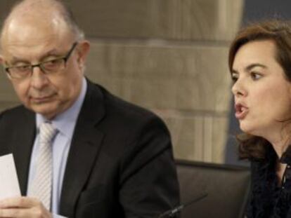 La vicepresidenta del Gobierno y el ministro de Hacienda.