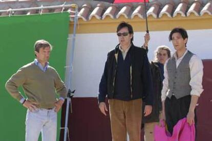 Espartaco, Menno Meyjes y Adrien Brody (de izquierda a derecha).