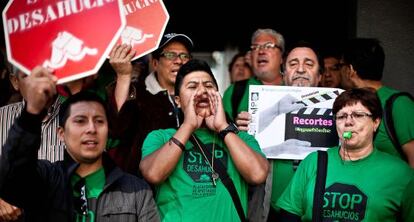 Protesta por el intento de desahucio.  