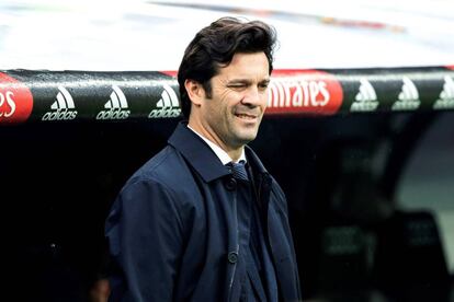 El entrenador argentino del Real Madrid Santiago Solari, durante el partido ante el Sevilla FC.