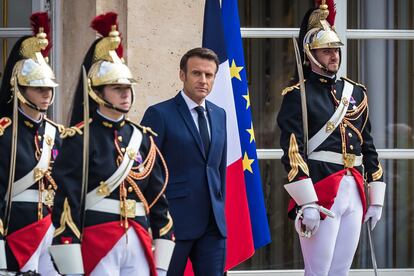 Paris (France), 07/05/2022.- El presidente francés Emmanuel Macron. (Francia) EFE/EPA/CHRISTOPHE PETIT TESSON