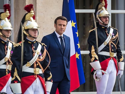 Paris (France), 07/05/2022.- El presidente francés Emmanuel Macron. (Francia) EFE/EPA/CHRISTOPHE PETIT TESSON